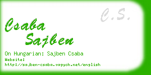 csaba sajben business card